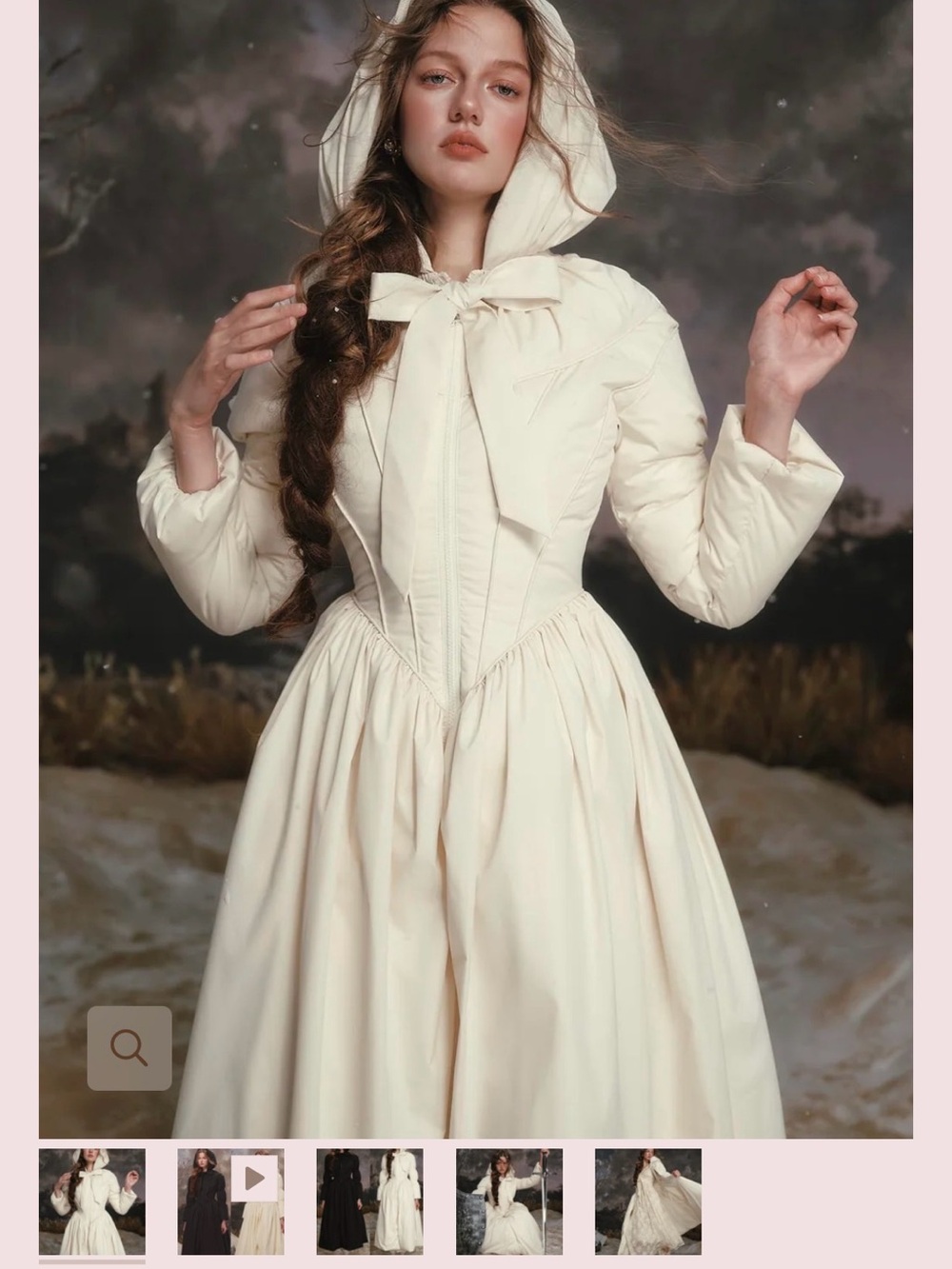 Lacemade Warrior Down Coat in Ivory